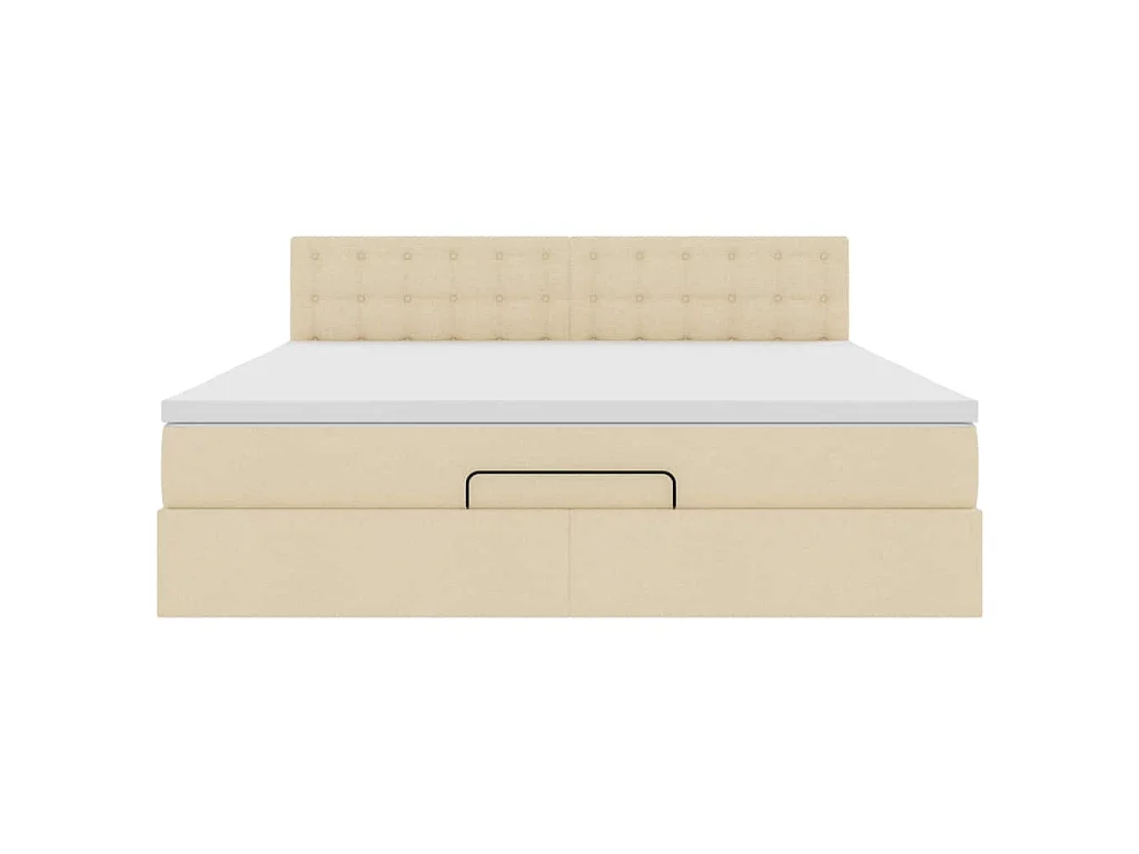Ottoman-Bett mit Matratze Creme 160x200 cm Stoff