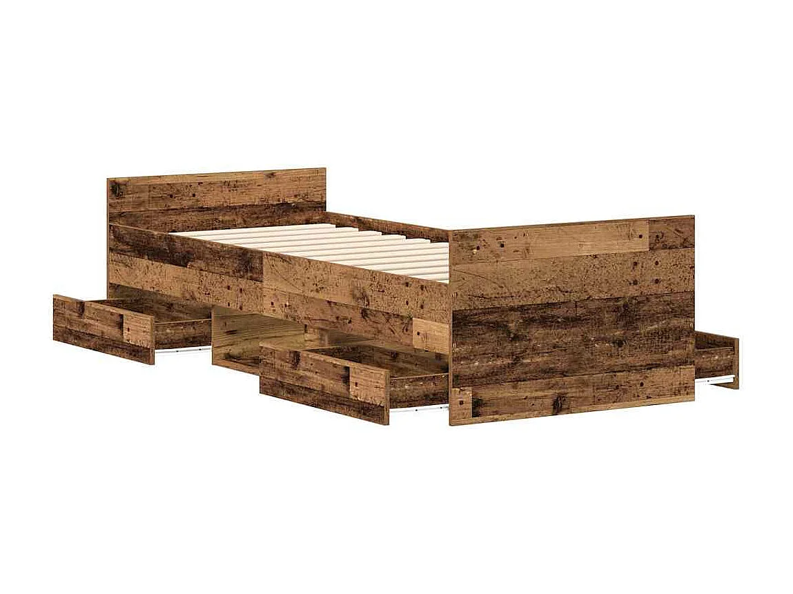 Bettgestell ohne Matratze Altholz-Optik 90x200cm Holzwerkstoff