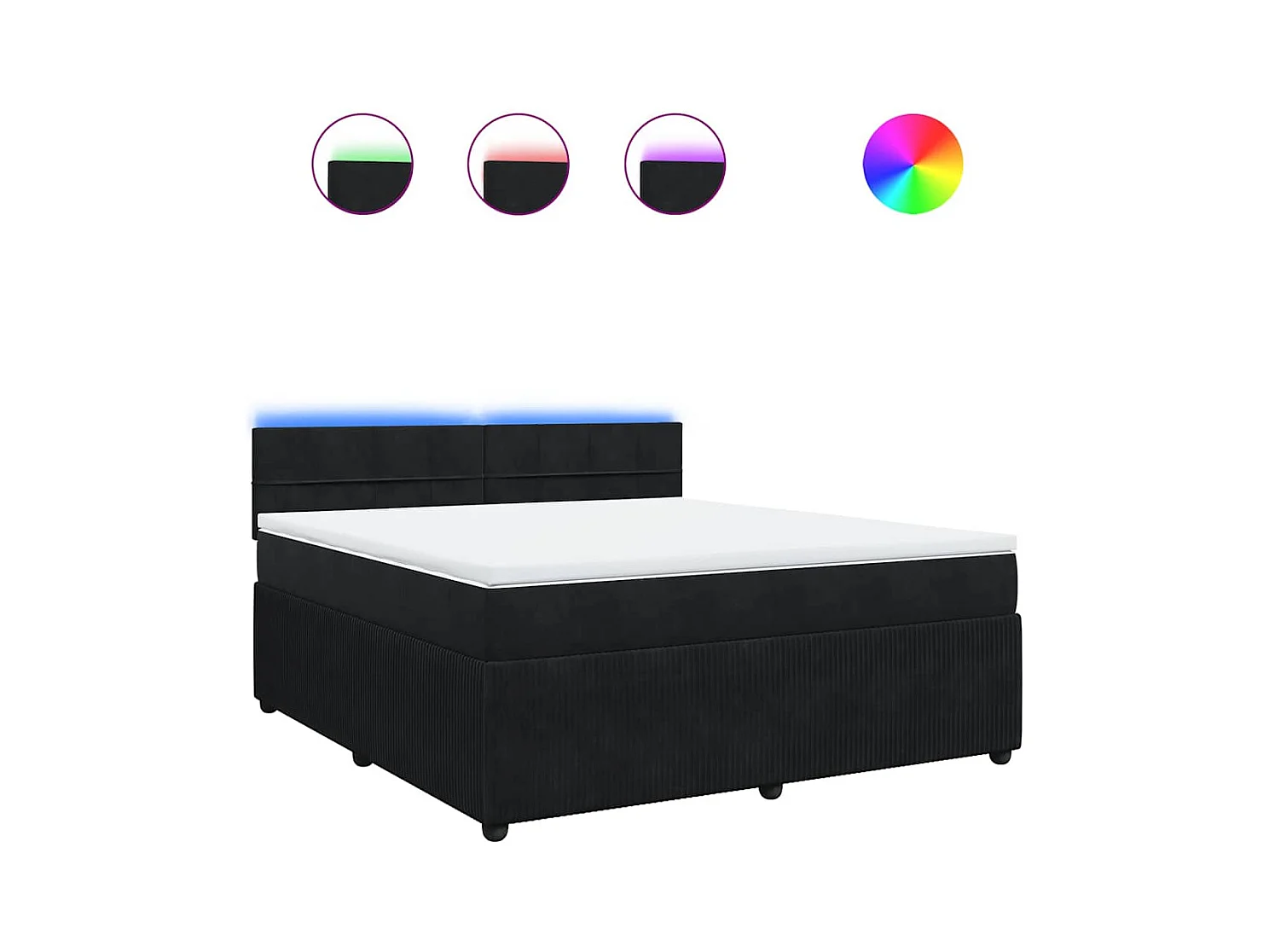 Boxspringbett mit Matratze Schwarz 180x200 cm Samt