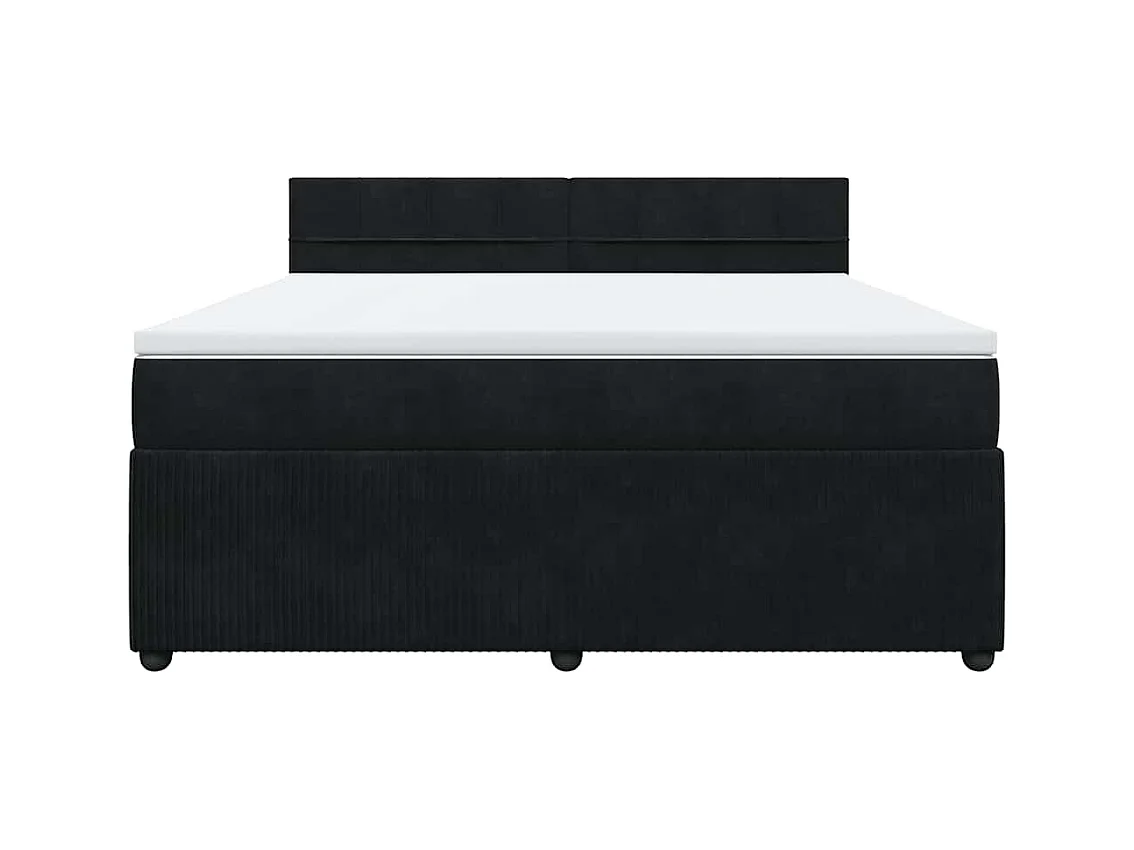 Boxspring met matras fluweel zwart 180x200 cm