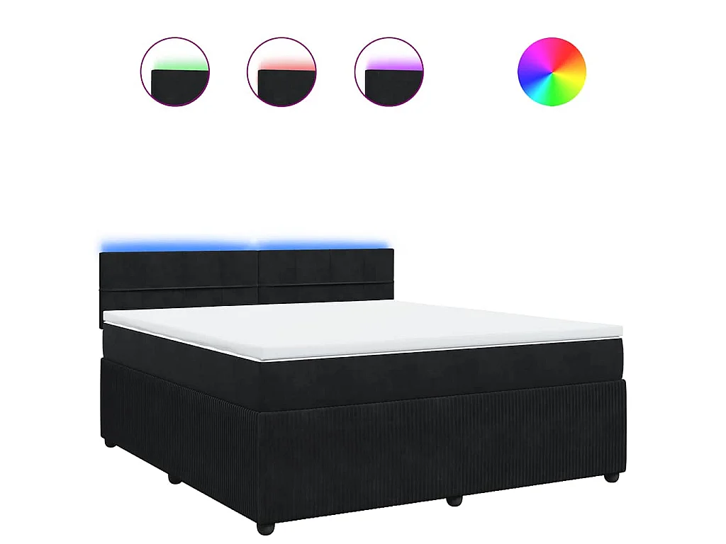 Boxspring met matras fluweel zwart 180x200 cm