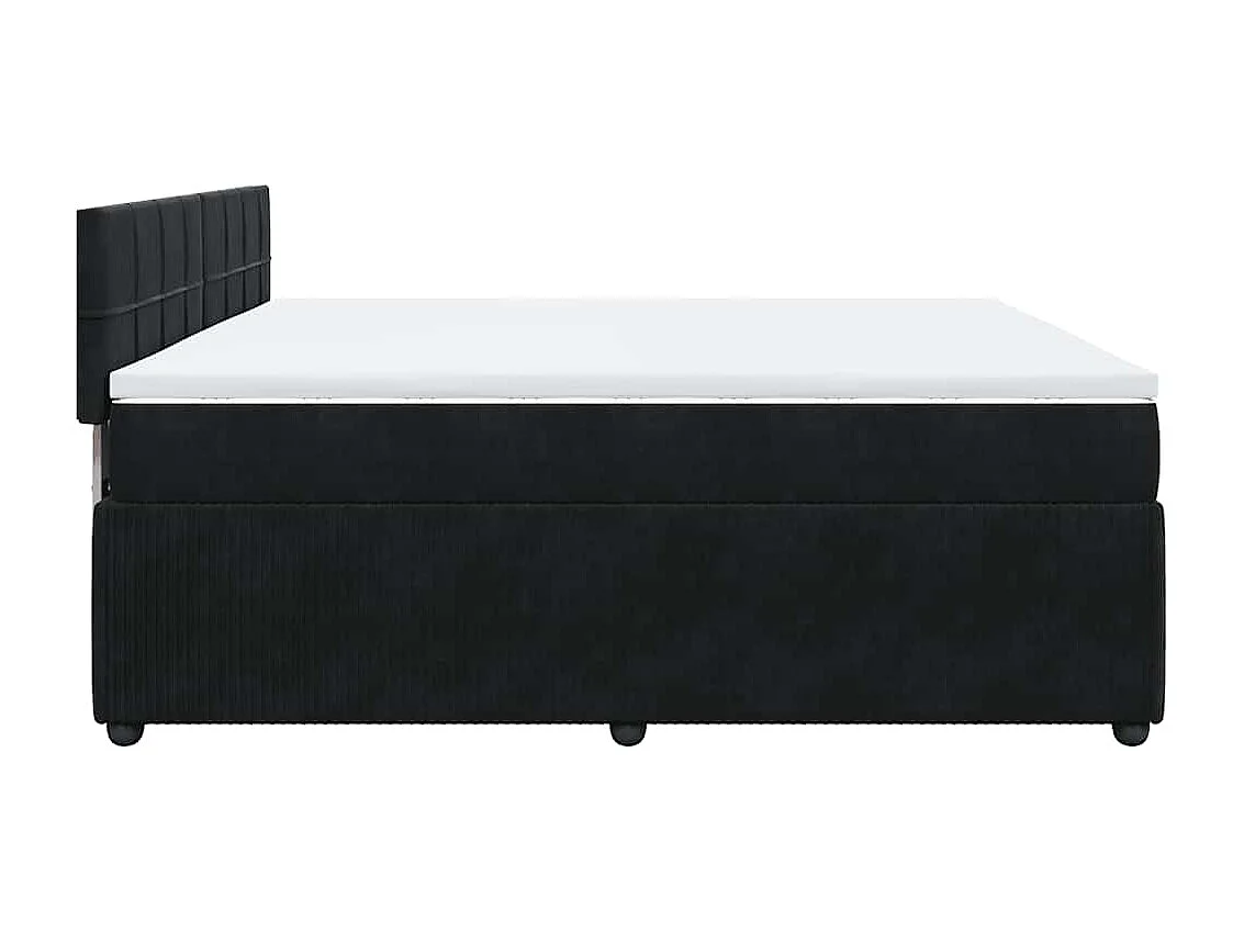 Boxspring met matras fluweel zwart 180x200 cm