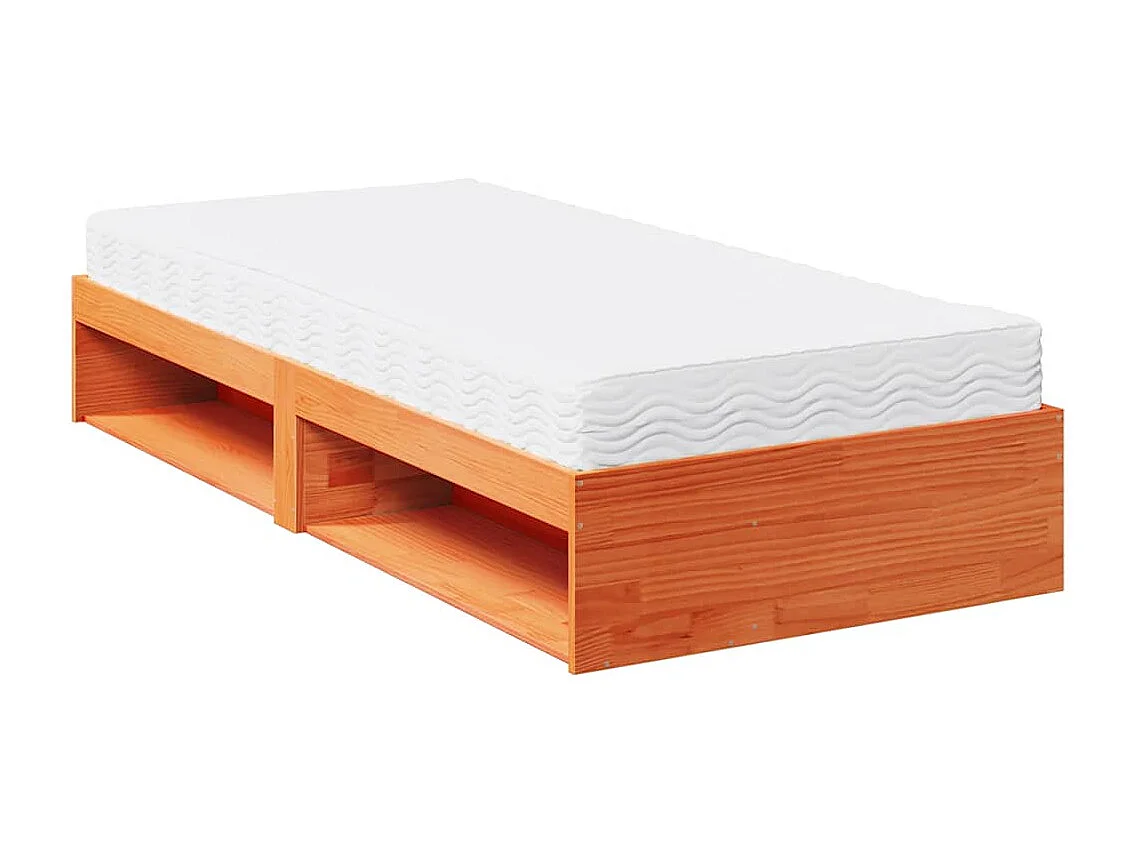 Lit de jour avec matelas cire marron 90x190 cm bois pin massif