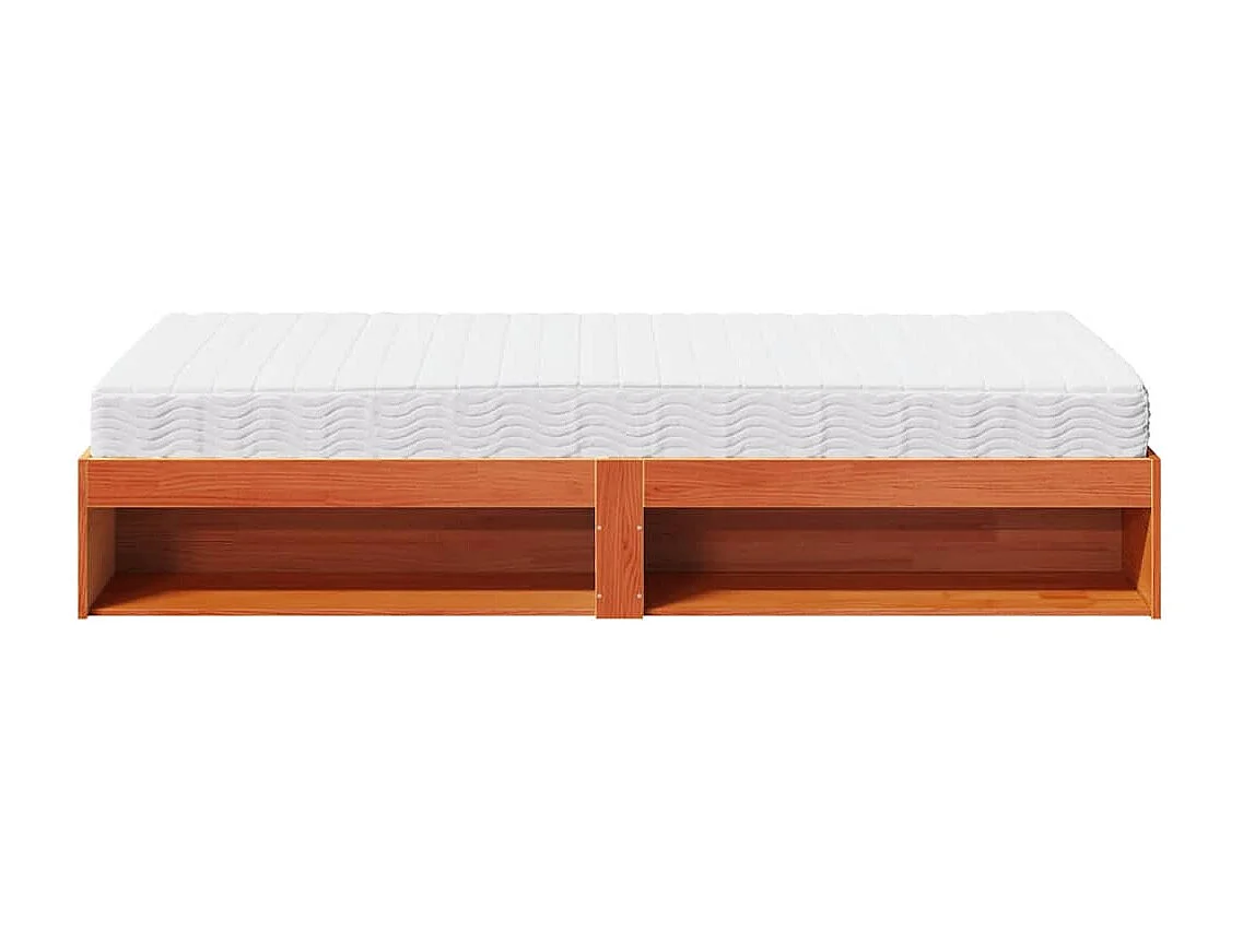 Lit de jour avec matelas cire marron 90x190 cm bois pin massif
