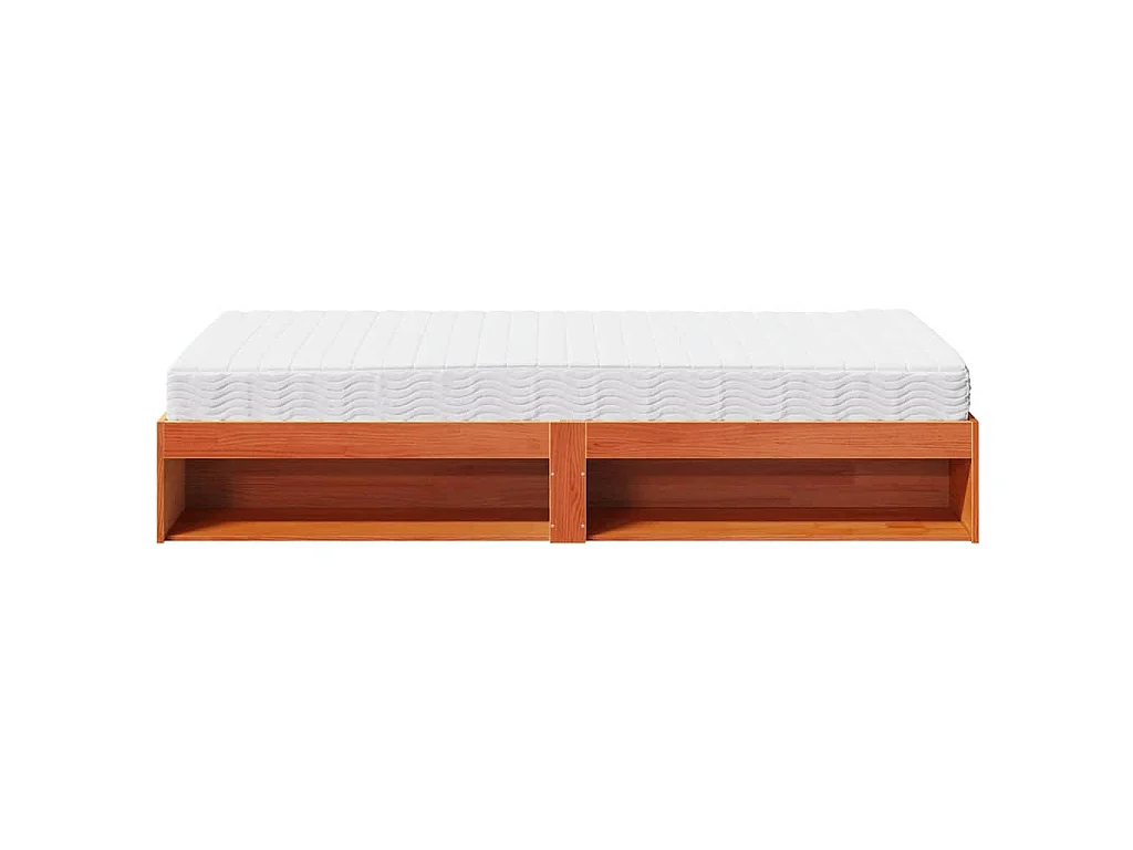 Lit de jour avec matelas cire marron 90x190 cm bois pin massif