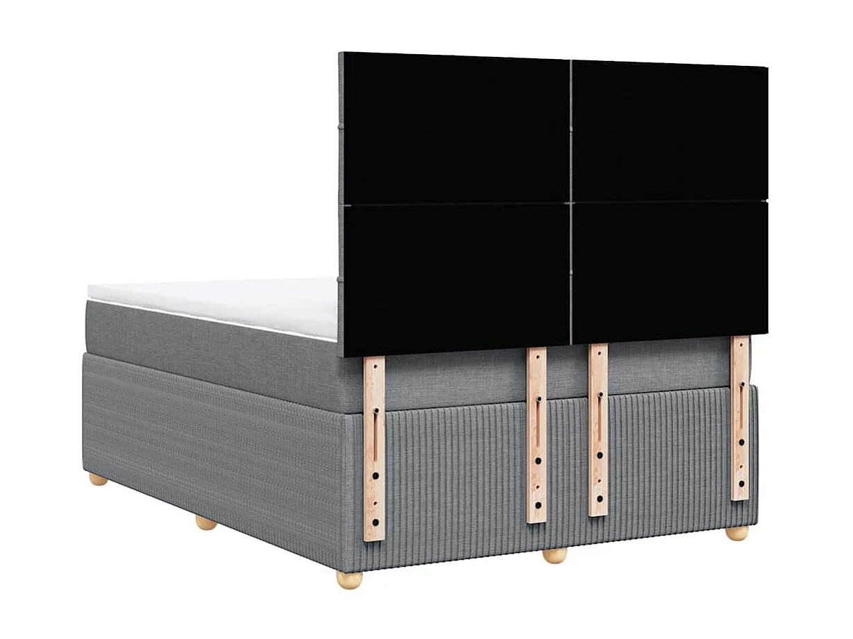 Sommier à lattes de lit avec matelas Gris clair 140x190cm Tissu