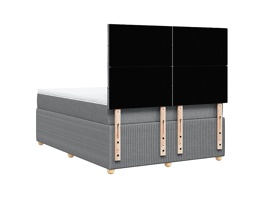 Sommier à lattes de lit avec matelas Gris clair 140x190cm Tissu