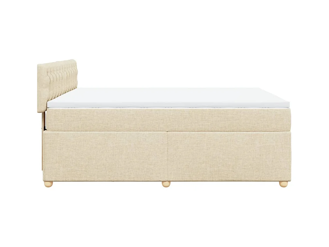 Boxspring met matras stof crèmekleurig 160x200 cm