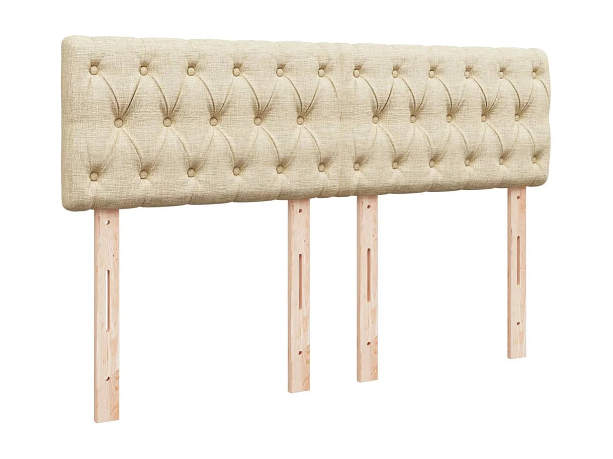 Boxspring met matras stof crèmekleurig 160x200 cm