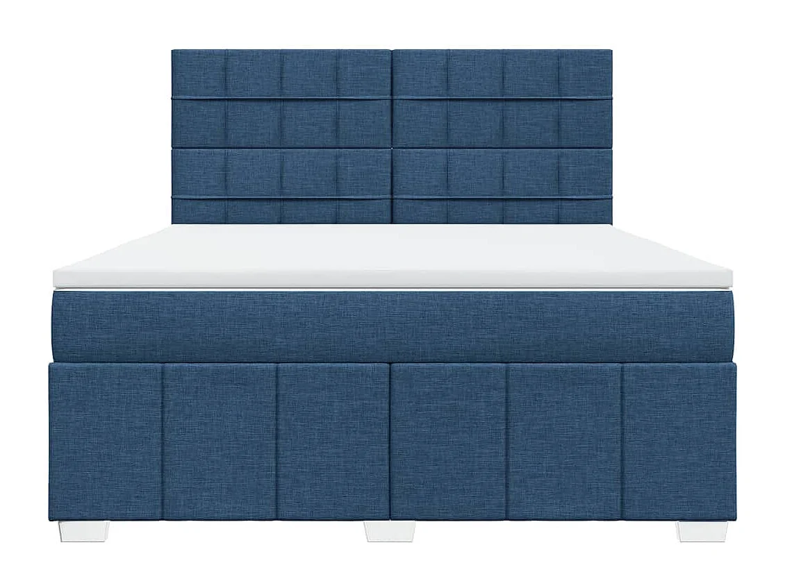 Boxspringbett mit Matratze Blau 180x200 cm Stoff