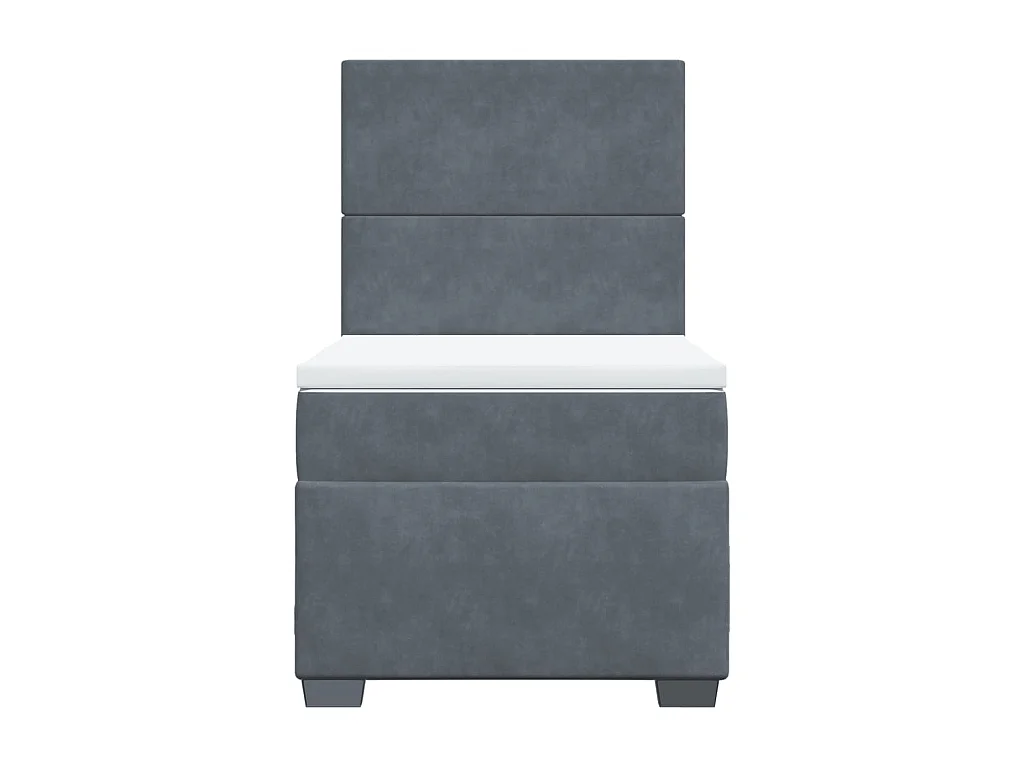 Sommier à lattes de lit et matelas Gris foncé 90x200 cm Velours