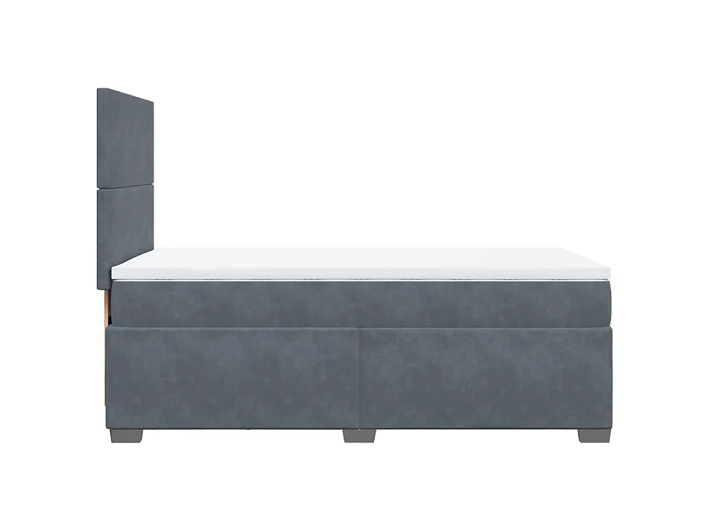 Boxspringbett mit Matratze Dunkelgrau 90x200 cm Samt