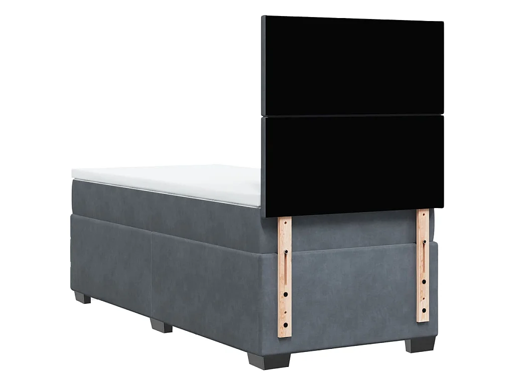 Boxspringbett mit Matratze Dunkelgrau 90x200 cm Samt
