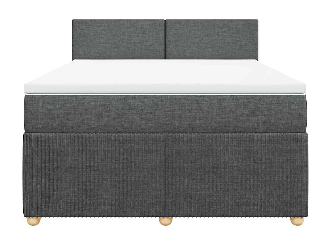 Sommier à lattes de lit avec matelas Gris foncé 140x190cm Tissu