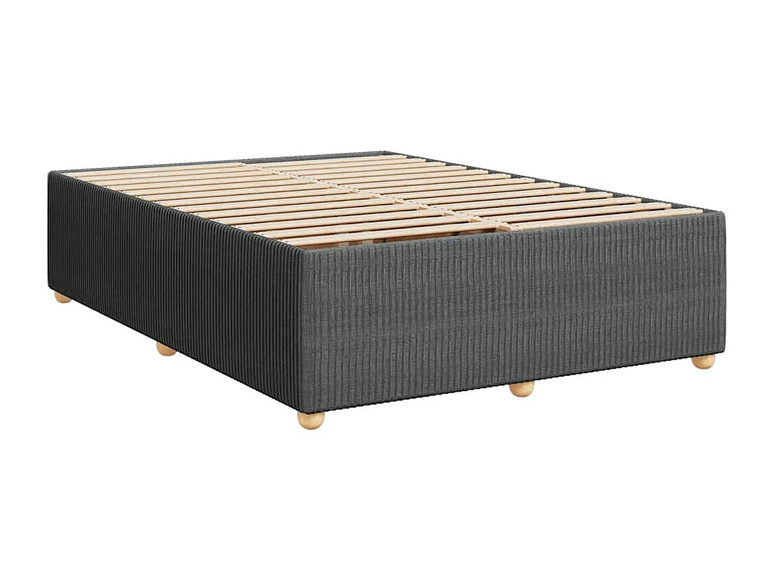 Boxspring met matras stof donkergrijs 140x190 cm