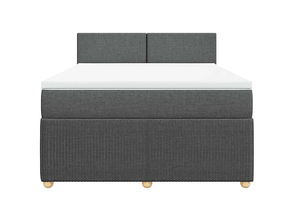 Boxspringbett mit Matratze Dunkelgrau 140x190 cm Stoff