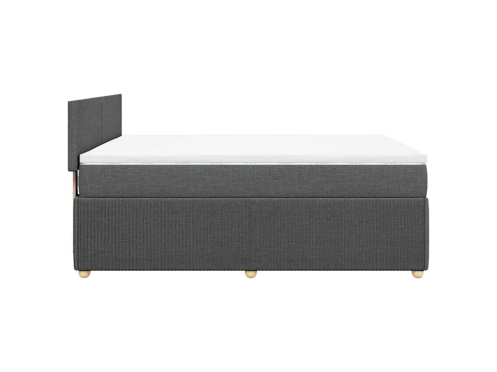 Boxspringbett mit Matratze Dunkelgrau 140x190 cm Stoff