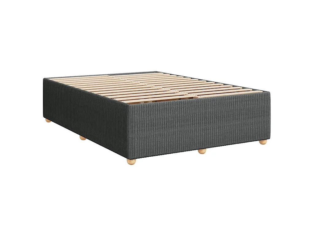 Boxspringbett mit Matratze Dunkelgrau 140x190 cm Stoff