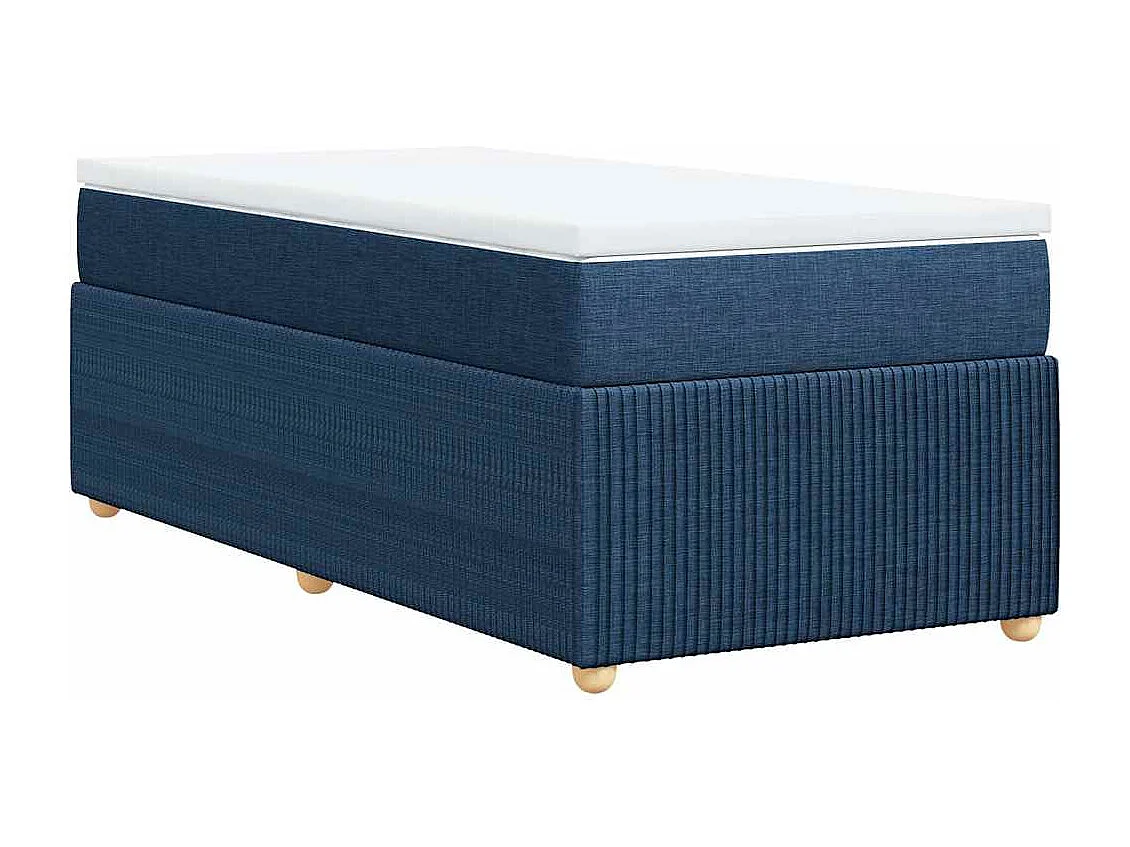 Boxspring met matras stof blauw 90x190 cm