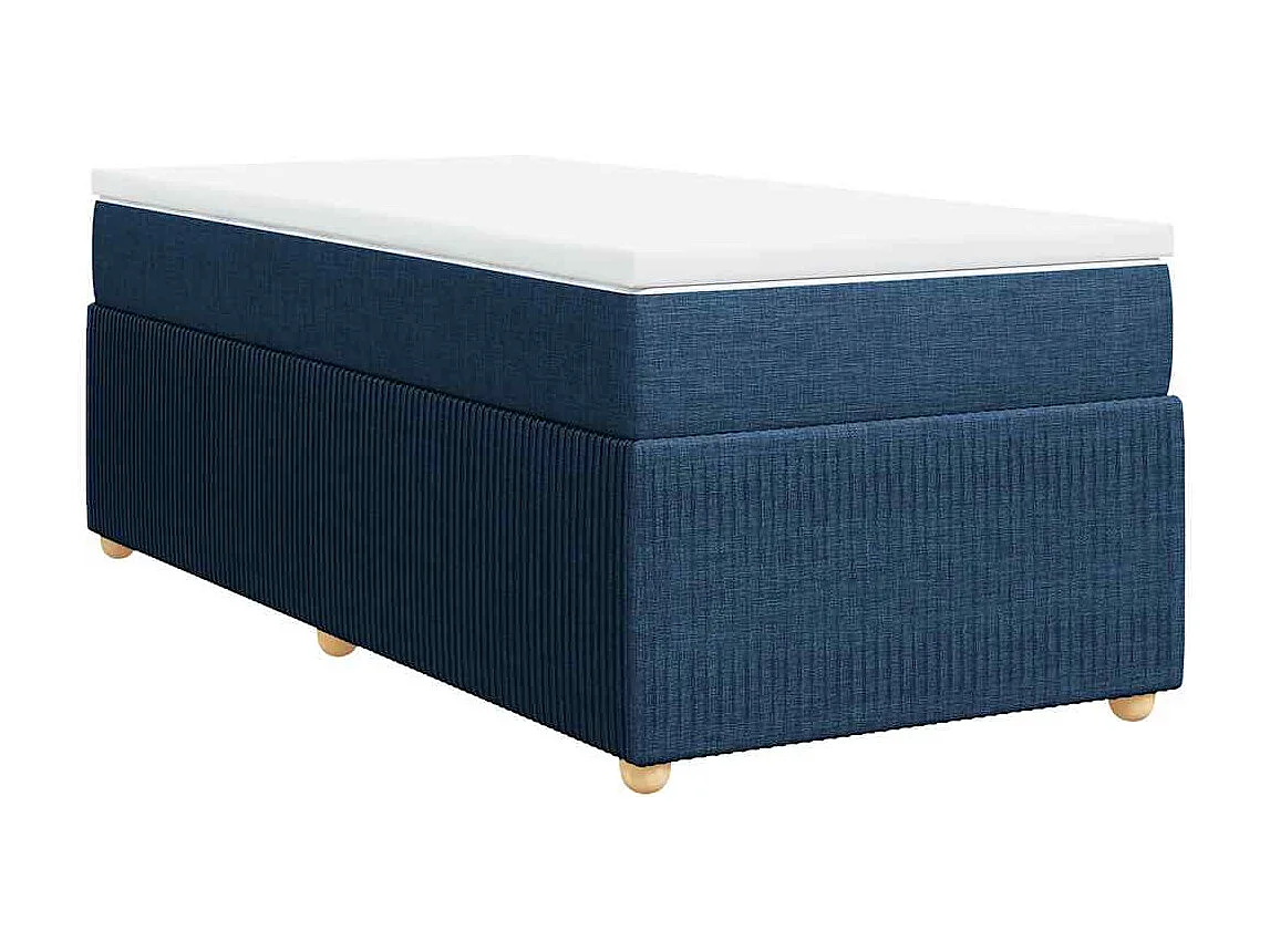 Boxspringbett mit Matratze Blau 90x190 cm Stoff