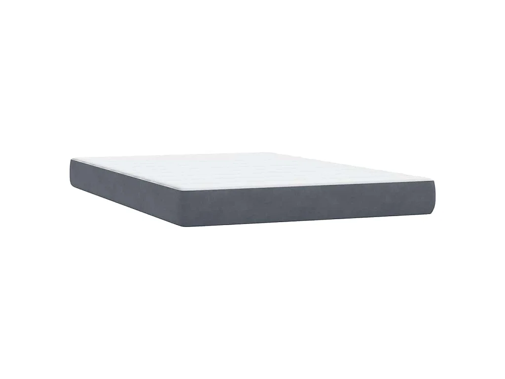 Sommier à lattes de lit et matelas gris foncé 160x210cm velours