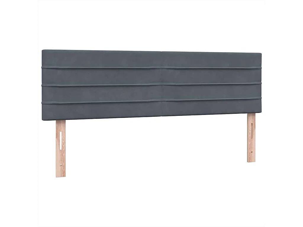 Sommier à lattes de lit et matelas gris foncé 160x210cm velours