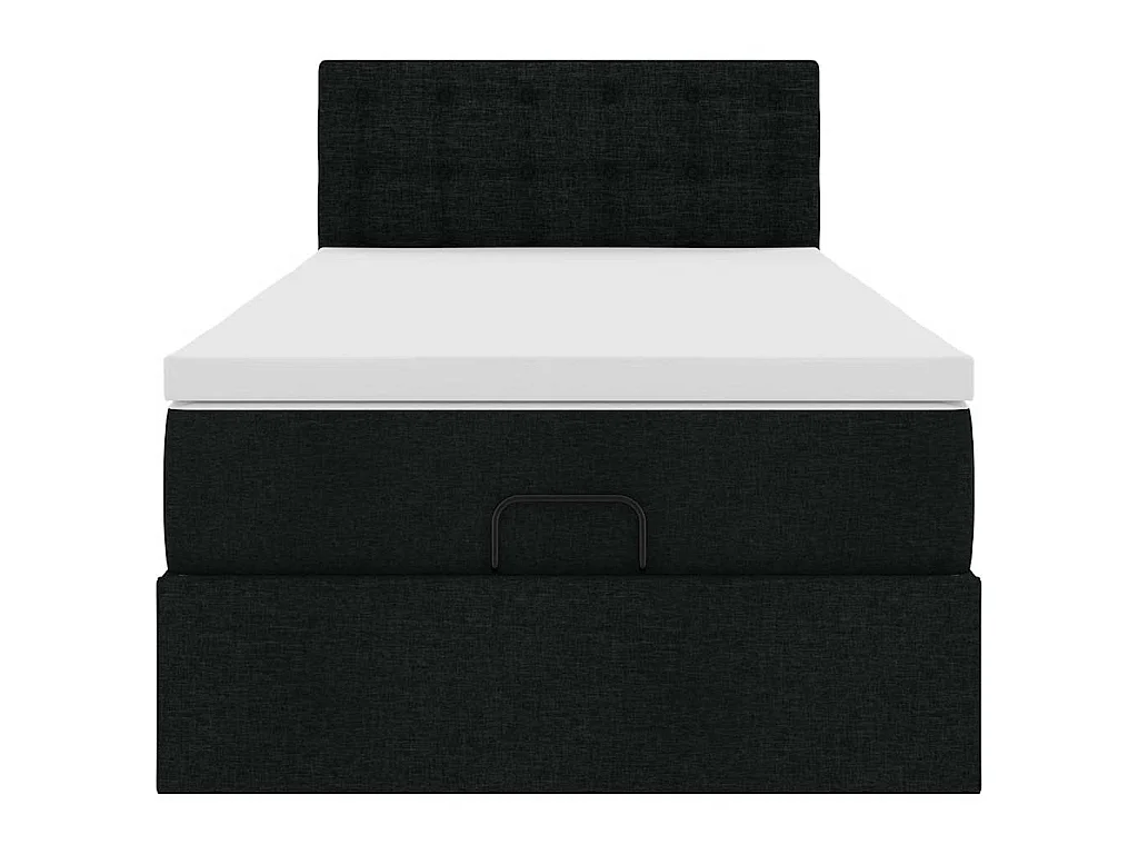 Bed met matras 90x200 cm stof zwart