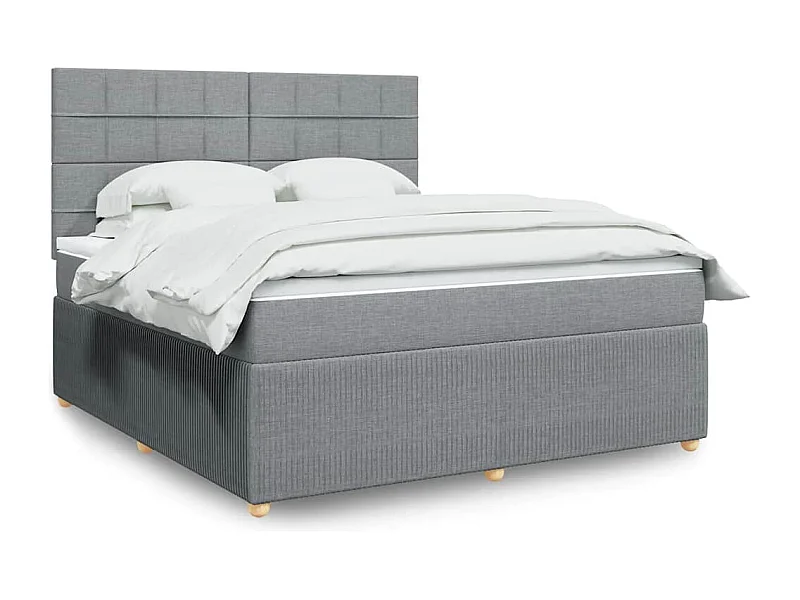Boxspring met matras stof lichtgrijs 180x200 cm