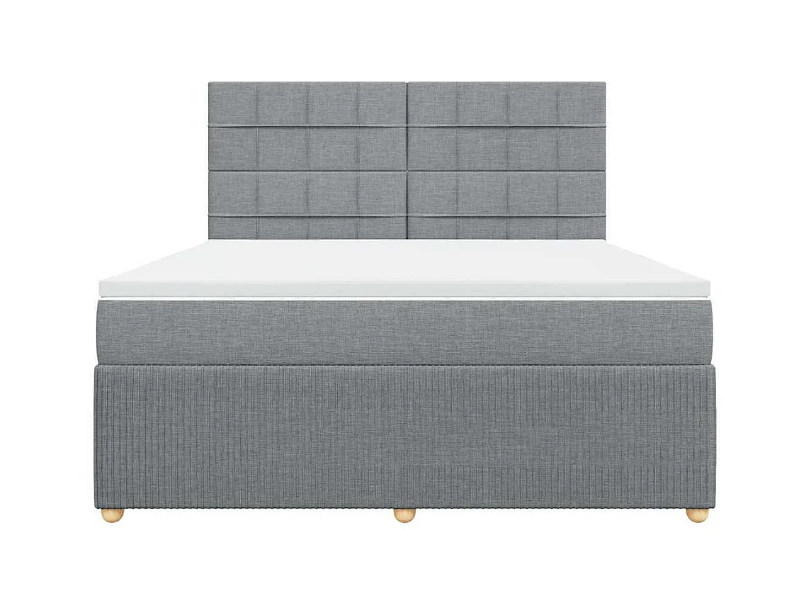 Boxspring met matras stof lichtgrijs 180x200 cm