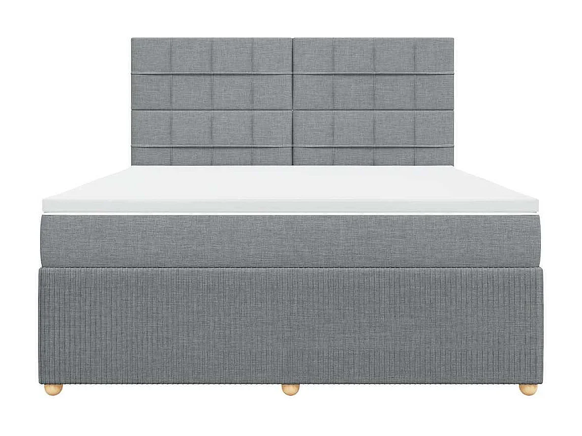 Sommier à lattes de lit avec matelas Gris clair 180x200cm Tissu