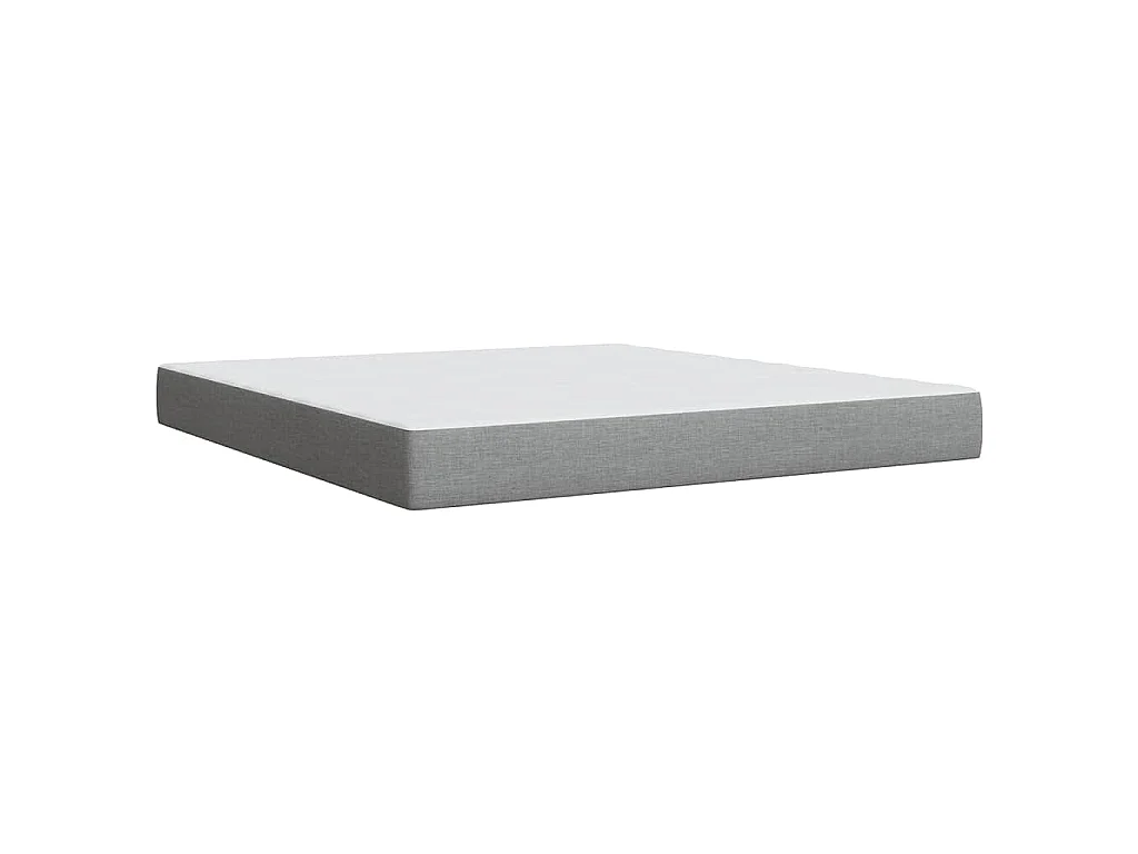 Cama box spring con colchón tela gris claro 180x200 cm