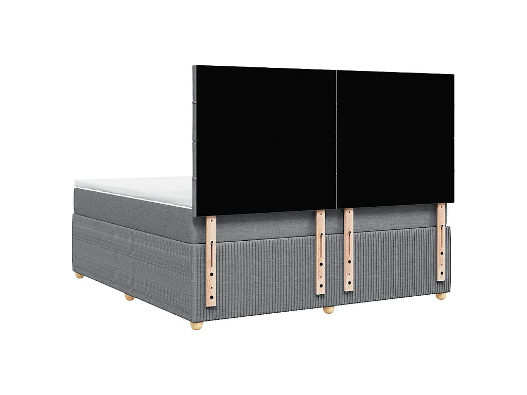 Boxspring met matras stof lichtgrijs 180x200 cm