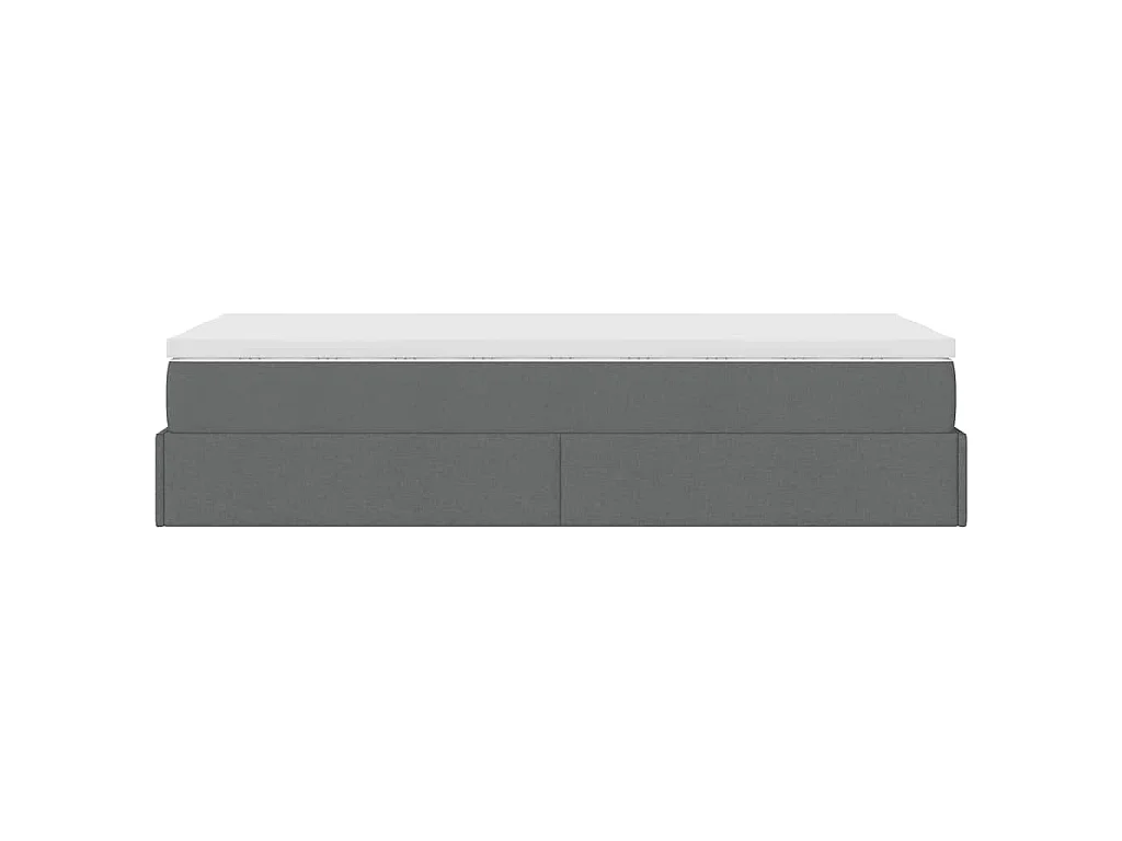Ottoman bed met matras 90x190cm stof donkergrijs