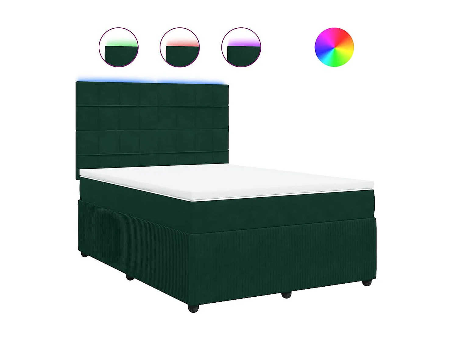 Boxspringbett mit Matratze Dunkelgrün 140x200 cm Samt