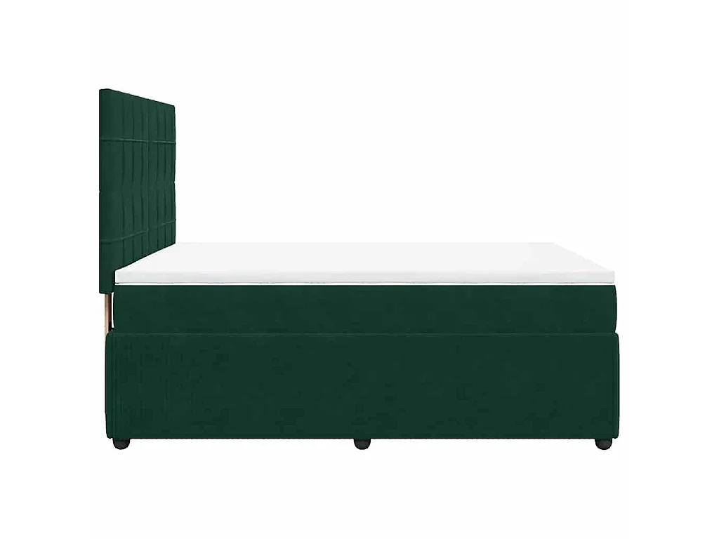 Boxspringbett mit Matratze Dunkelgrün 140x200 cm Samt