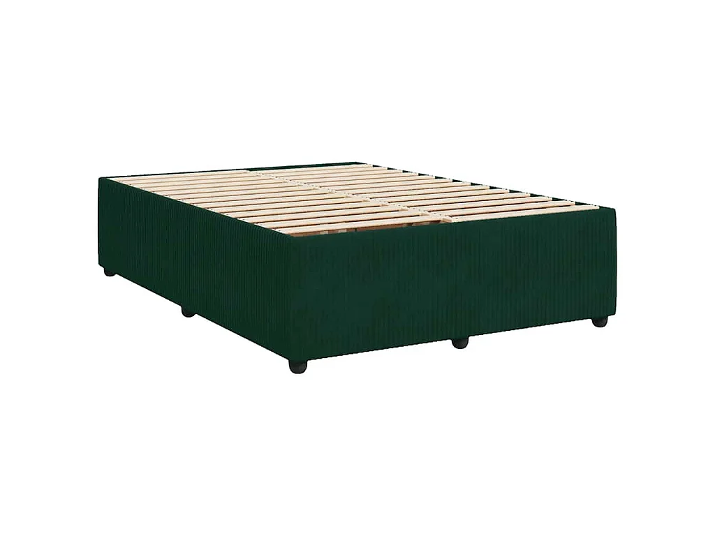Boxspringbett mit Matratze Dunkelgrün 140x200 cm Samt