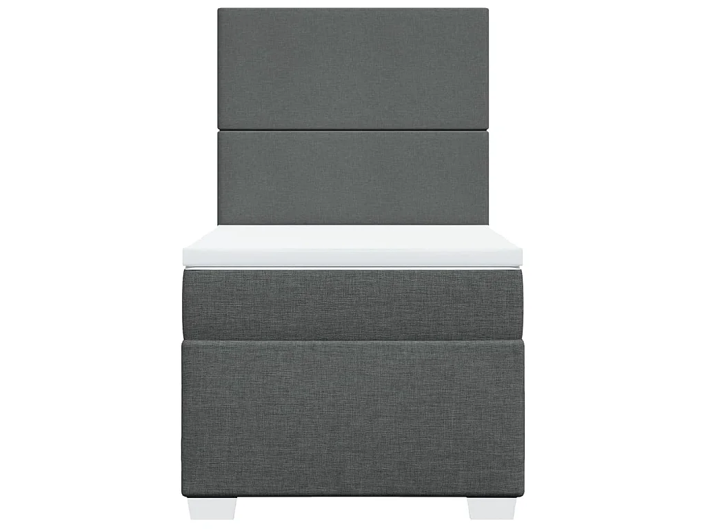 Cama box spring con colchón tela gris oscuro 90x200 cm