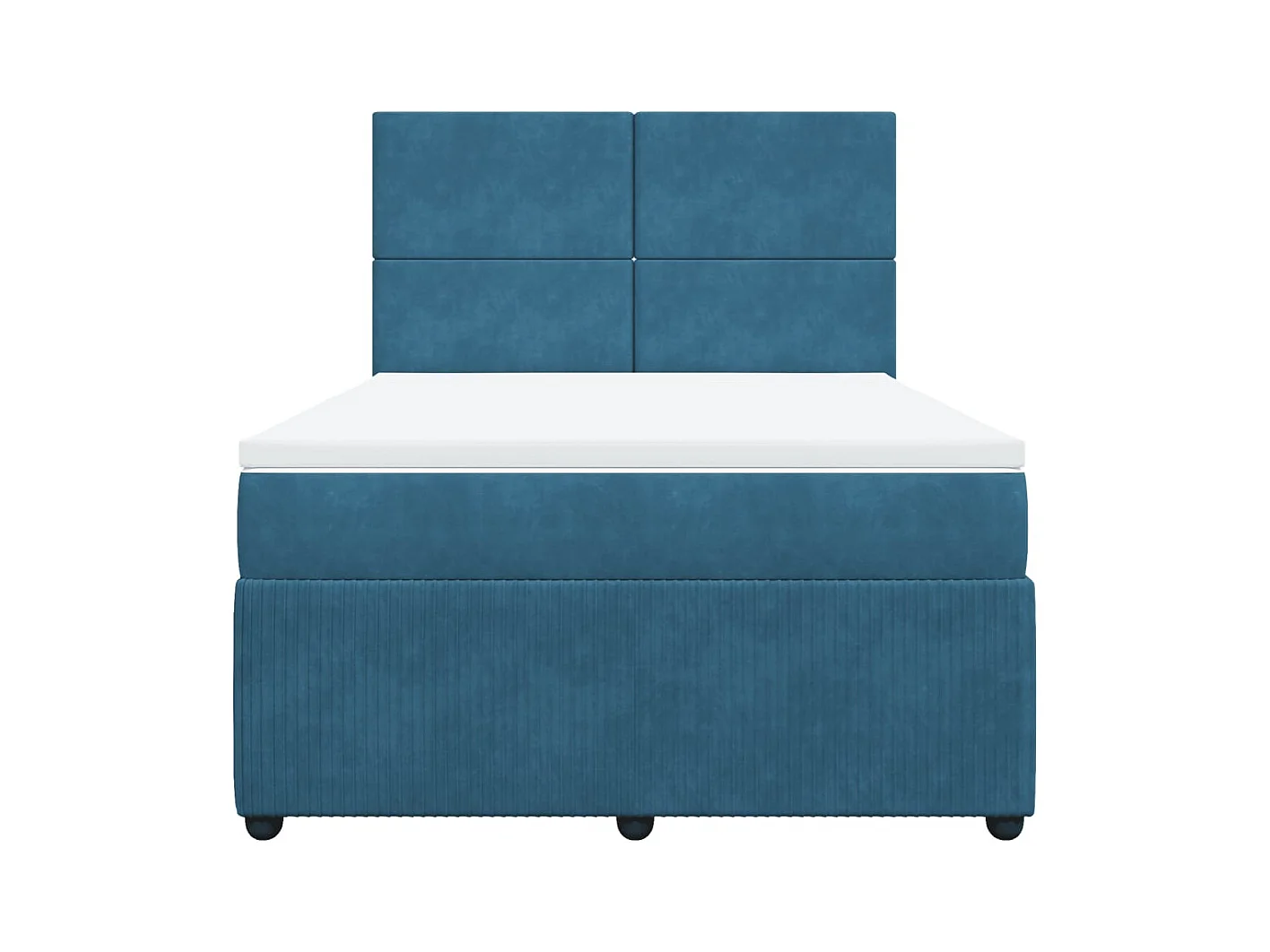 Boxspringbett mit Matratze Dunkelblau 160x200 cm Samt