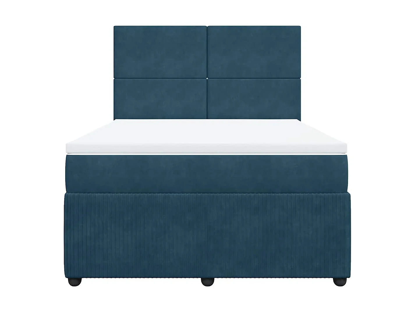 Boxspring met matras fluweel donkerblauw 160x200 cm