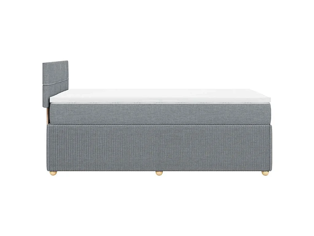 Boxspringbett mit Matratze Hellgrau 90x200 cm Stoff