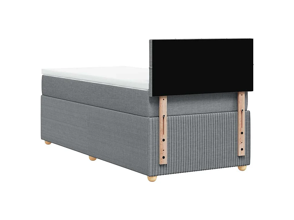 Boxspringbett mit Matratze Hellgrau 90x200 cm Stoff