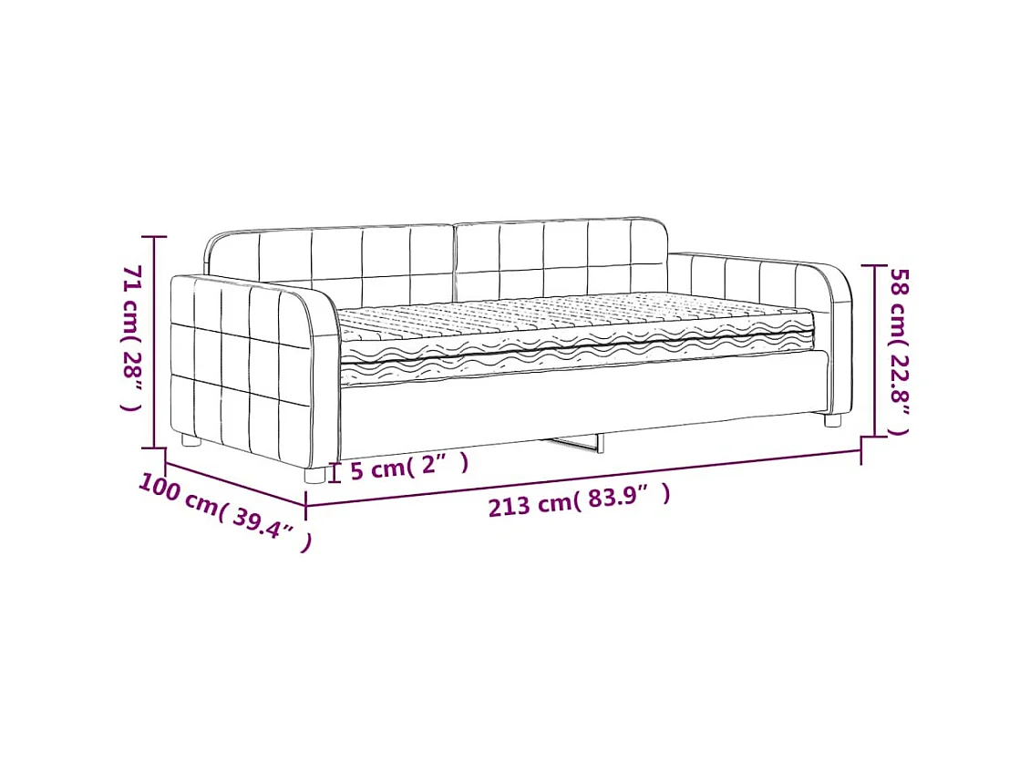 Slaapbank met matras 90x190 cm fluweel donkergrijs