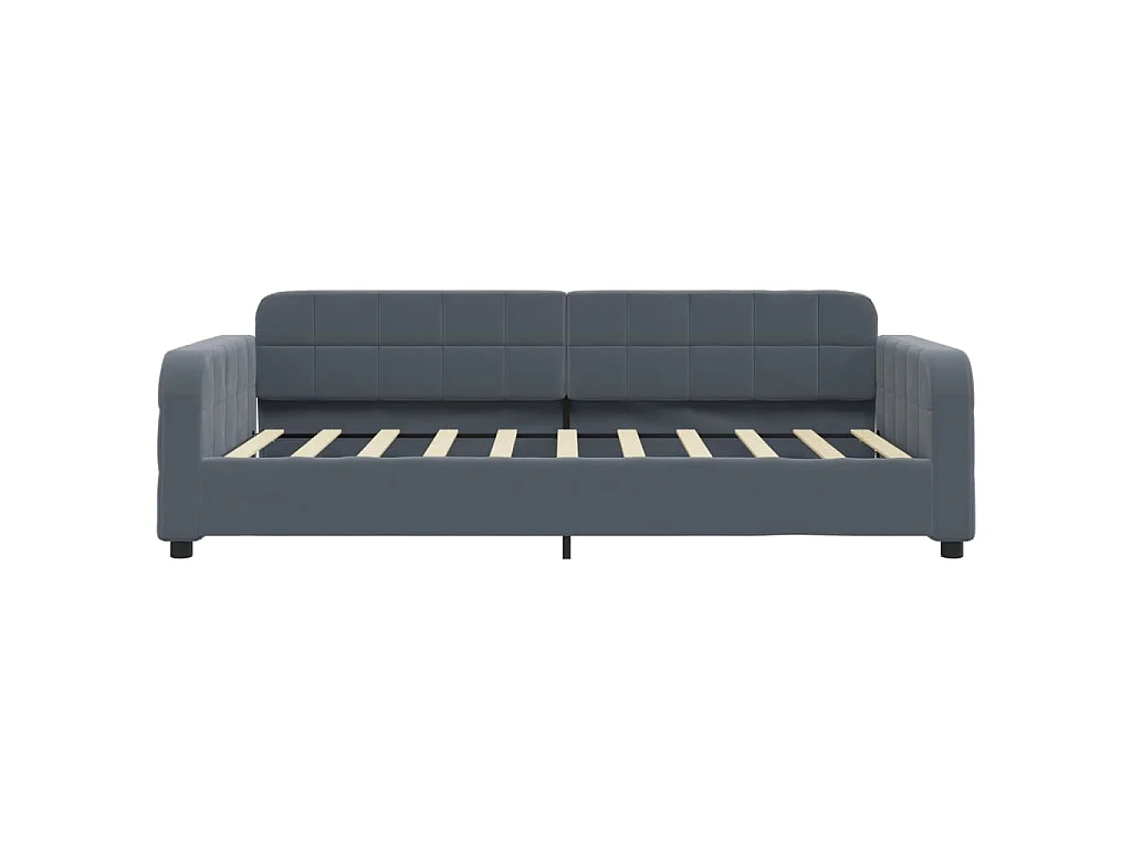Tagesbett mit Matratze Dunkelgrau 90x190 cm Samt