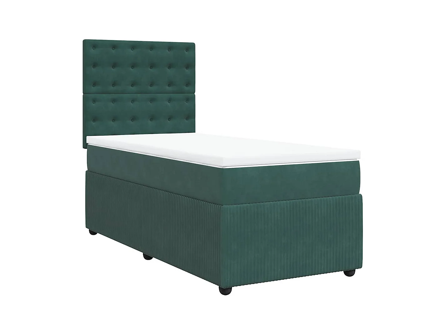 Sommier à lattes de lit avec matelas Vert foncé 90x200 cm