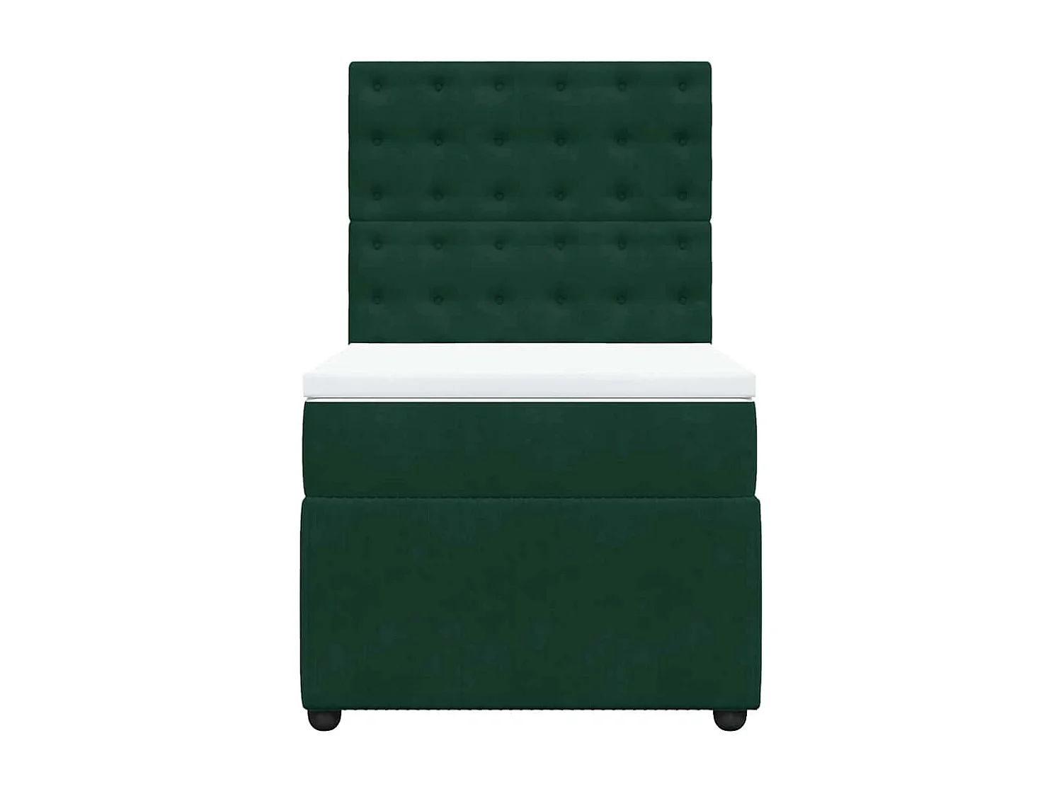 Cama box spring con colchón terciopelo verde oscuro 90x200 cm