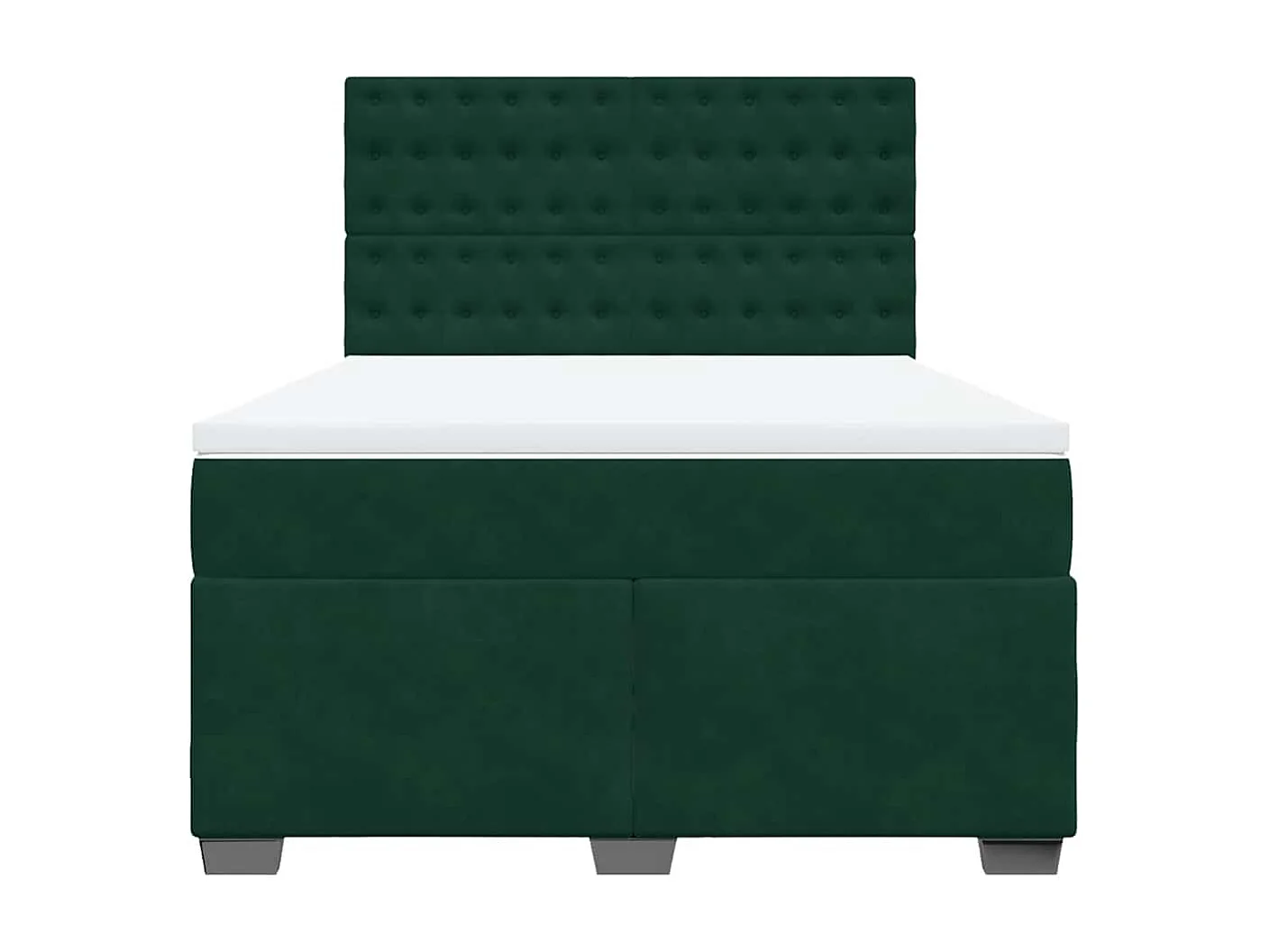 Boxspringbett mit Matratze Dunkelgrün 140x200 cm Samt
