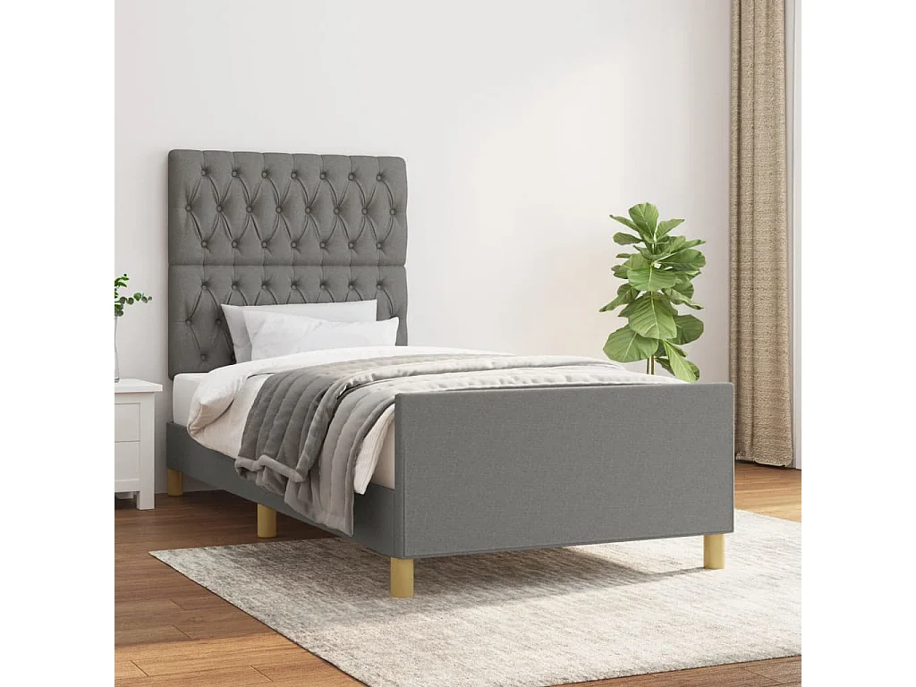 Giroletto senza Materasso Grigio Scuro 90x200 cm Tessuto