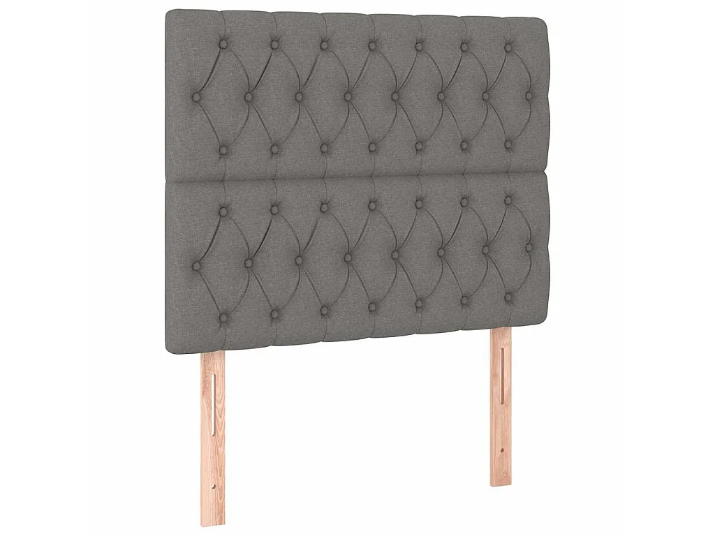 Cadre de lit sans matelas gris foncé 90x200 cm tissu