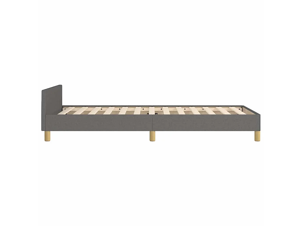 Cadre de lit sans matelas gris foncé 90x200 cm tissu