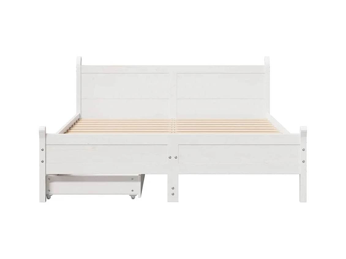 Cadre de lit sans matelas blanc 140x200 cm bois de pin massif